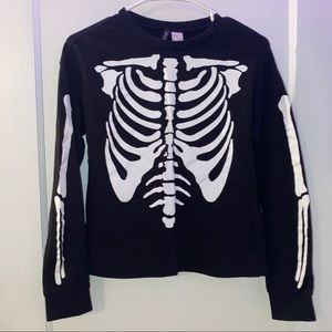 Skeleton Long Sleeve Graphic Shirt